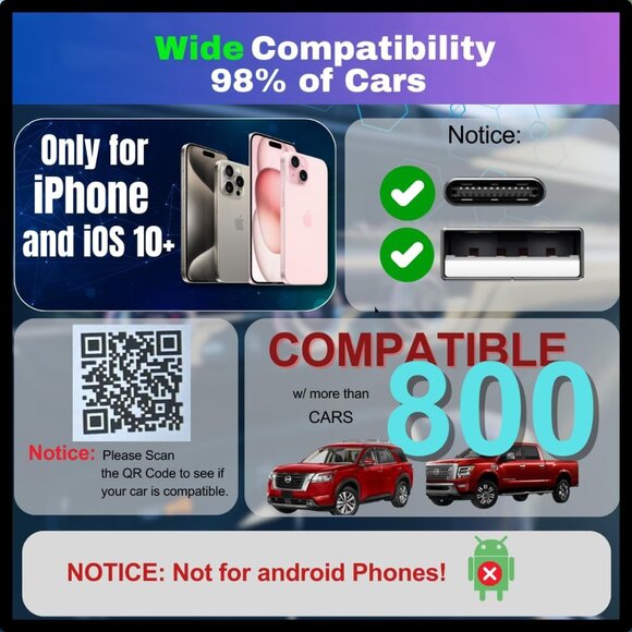 Wireless Carplay Adapter for Apple iPhone Plug and Play - Picture 7 of 11